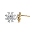 Round Lab Grown Diamond Floral Halo Stud Earrings  1.22 CT