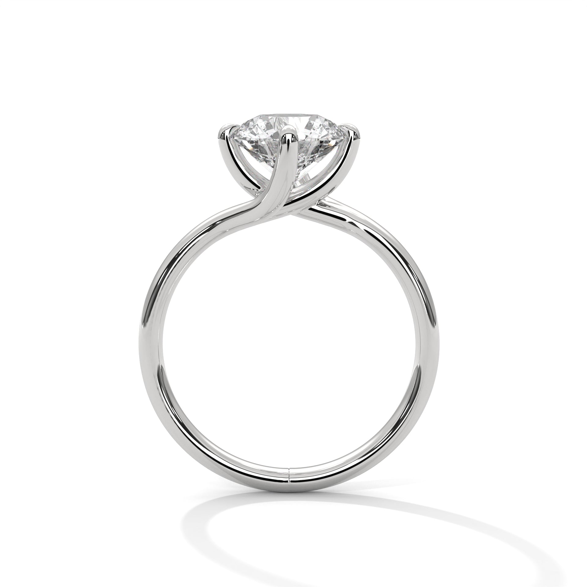 Round Lab Grown Diamond Solitaire Crossover Ring