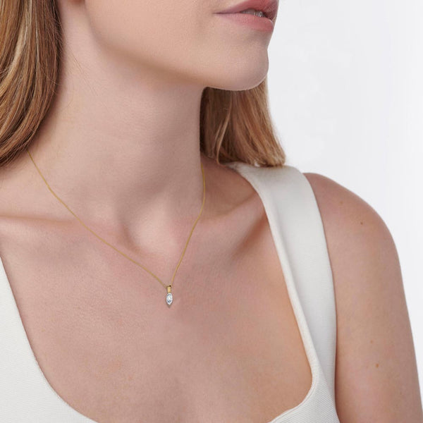 Marquise Lab Diamond 2 Claw Pendant