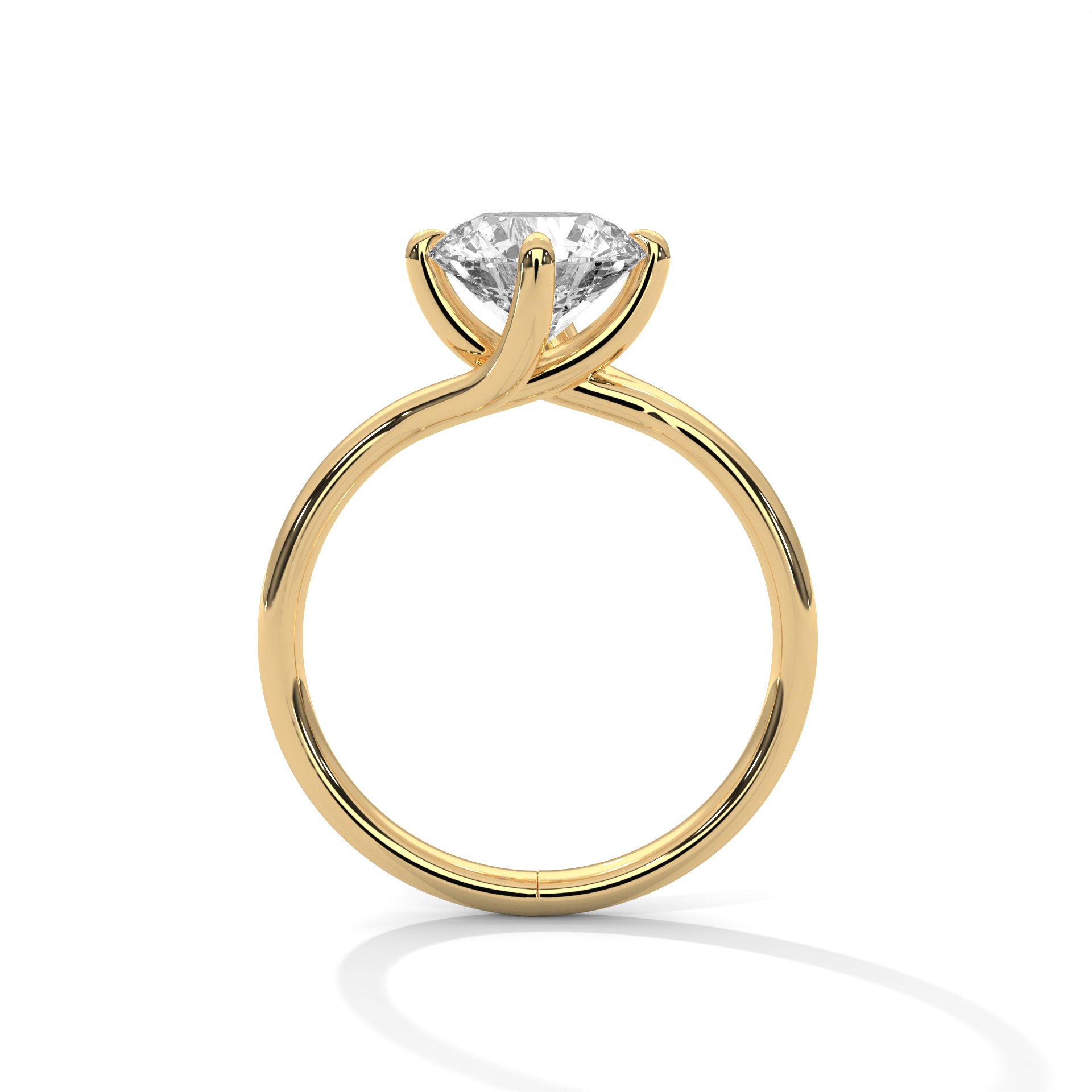 Round Lab Grown Diamond Solitaire Crossover Ring