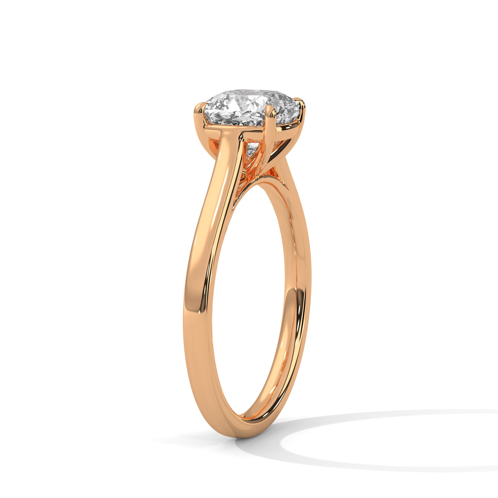 Cushion Square Cathedral Solitaire Engagement Ring