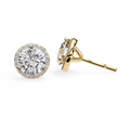 Round Lab Grown Diamond Classic Halo Stud Earrings