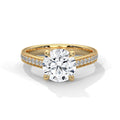 Round Brilliant High Cathedral Pavé Solitaire Engagement Ring