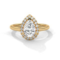 Pear Halo Cathedral Engagement Ring