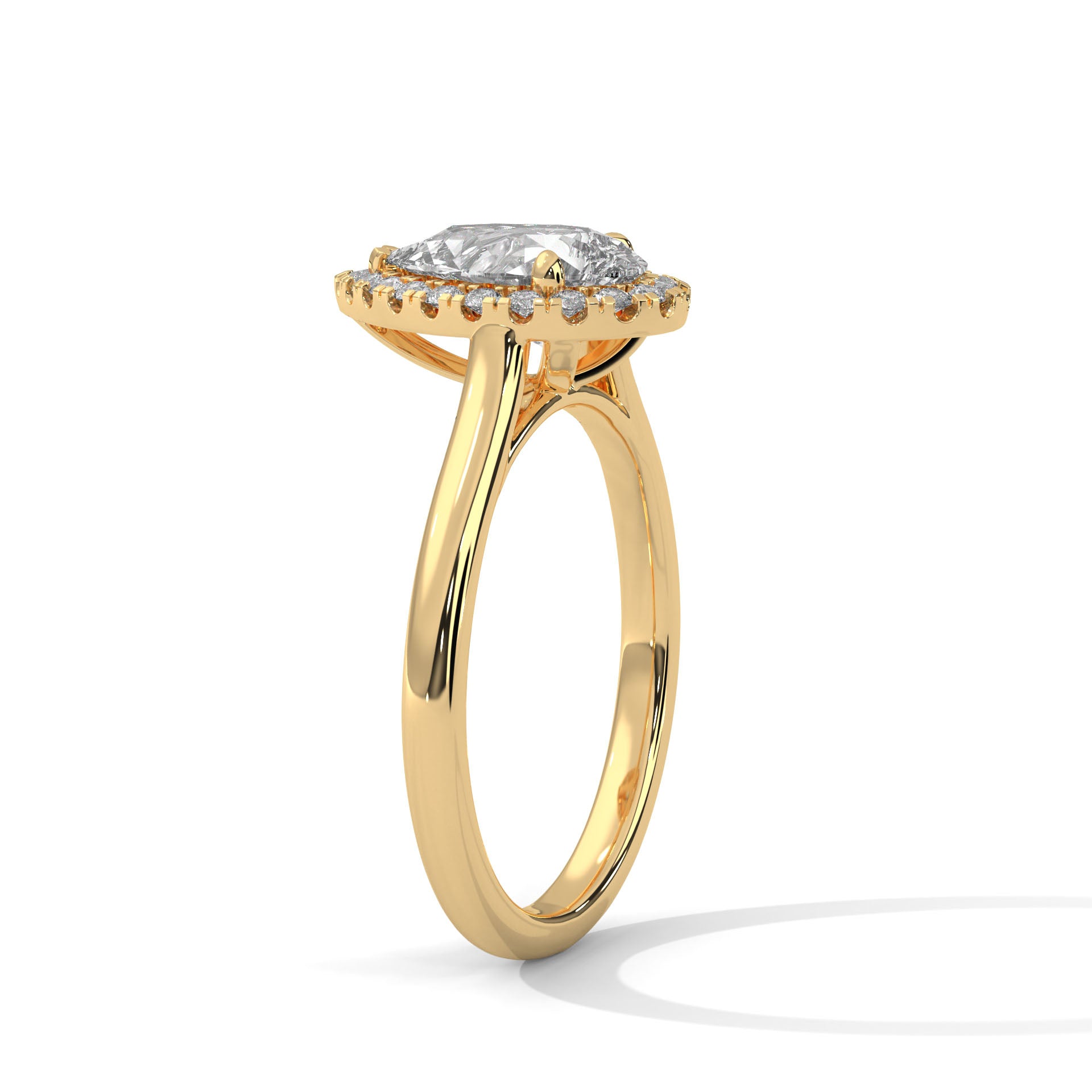 Pear Halo Cathedral Engagement Ring