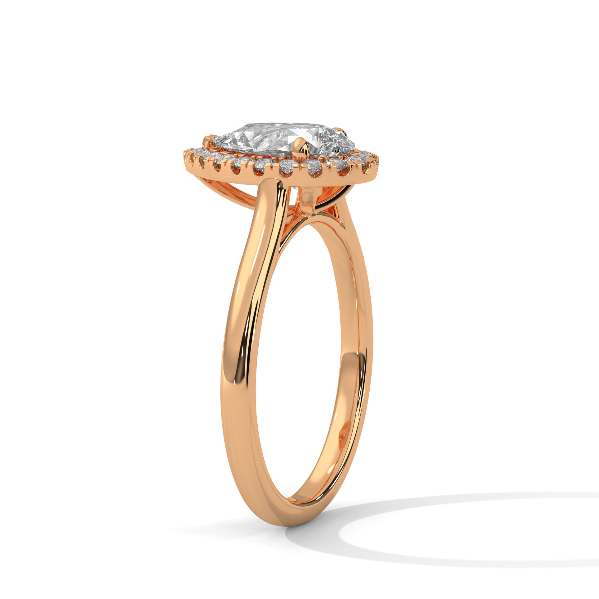 Pear Halo Cathedral Engagement Ring