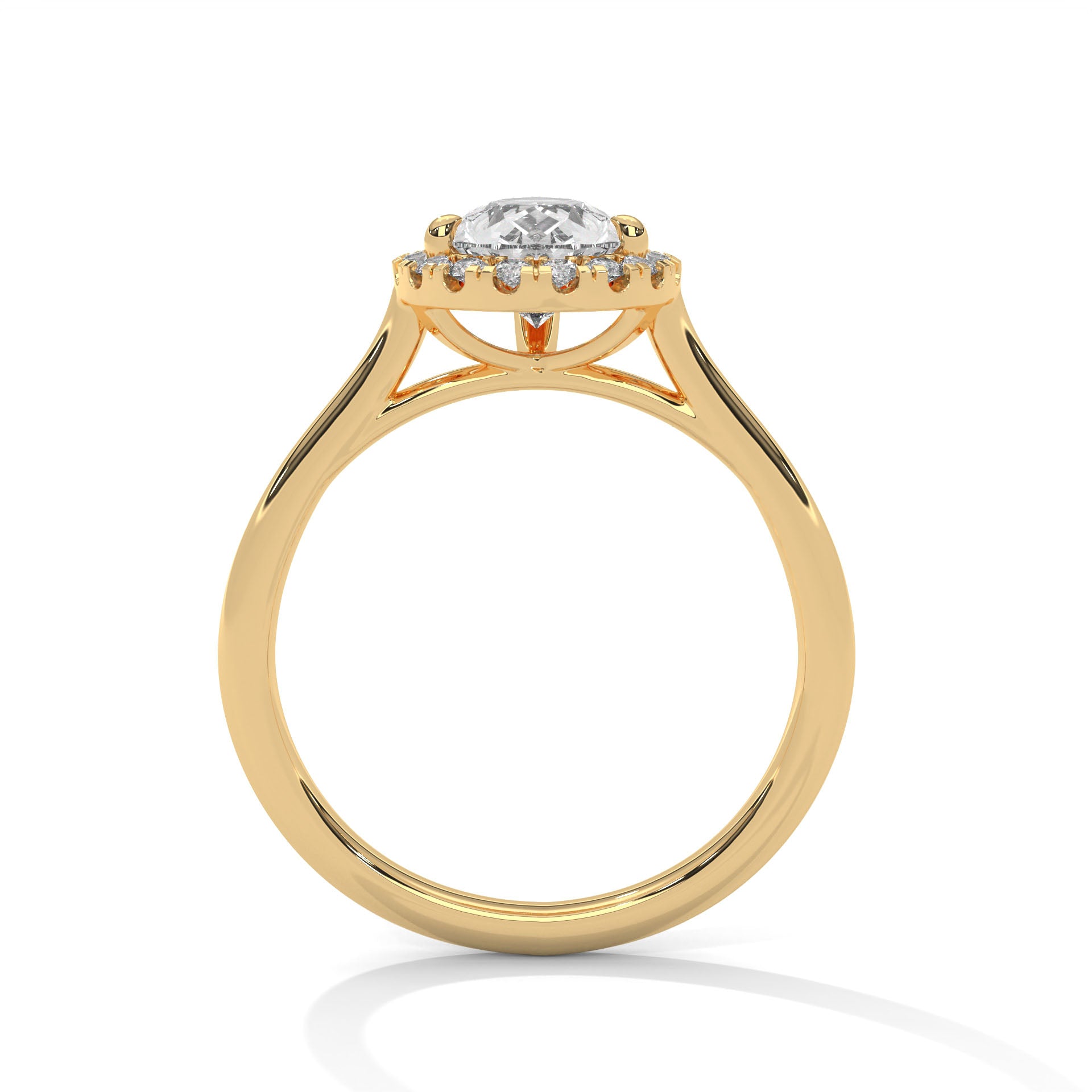 Pear Halo Cathedral Engagement Ring