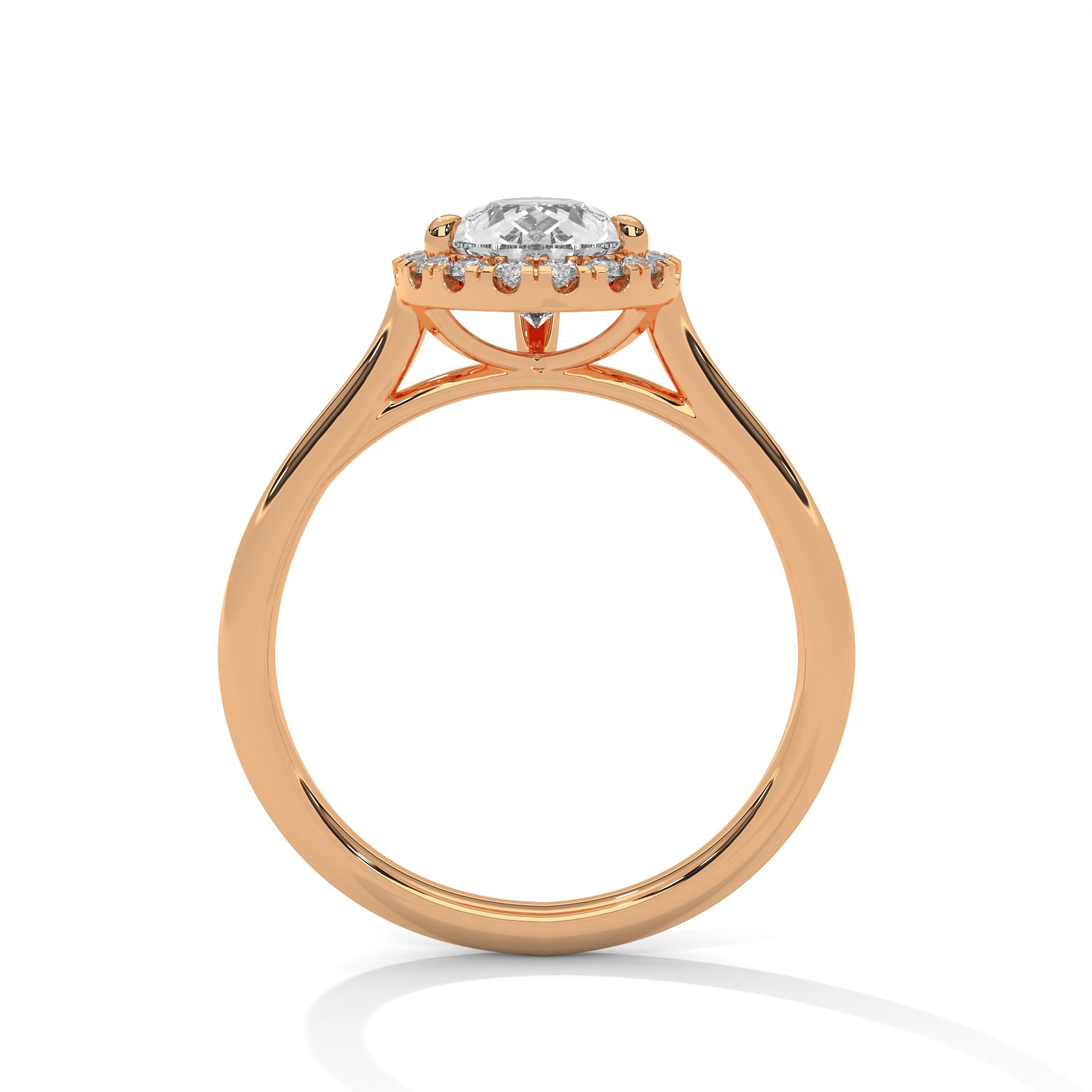 Pear Halo Cathedral Engagement Ring