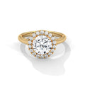 Round Halo Cathedral Engagement Ring