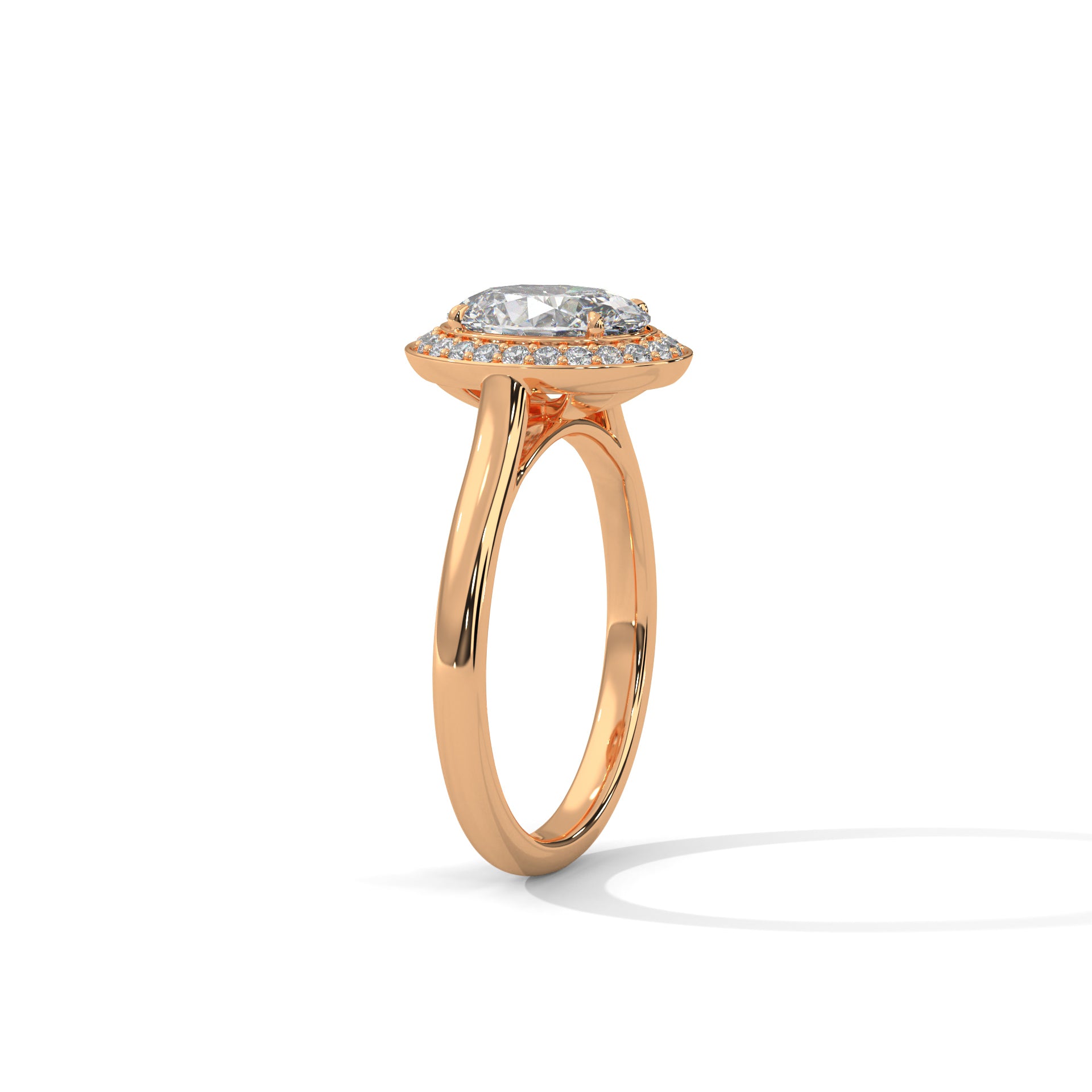 Oval Halo Cathedral Engagement Ring
