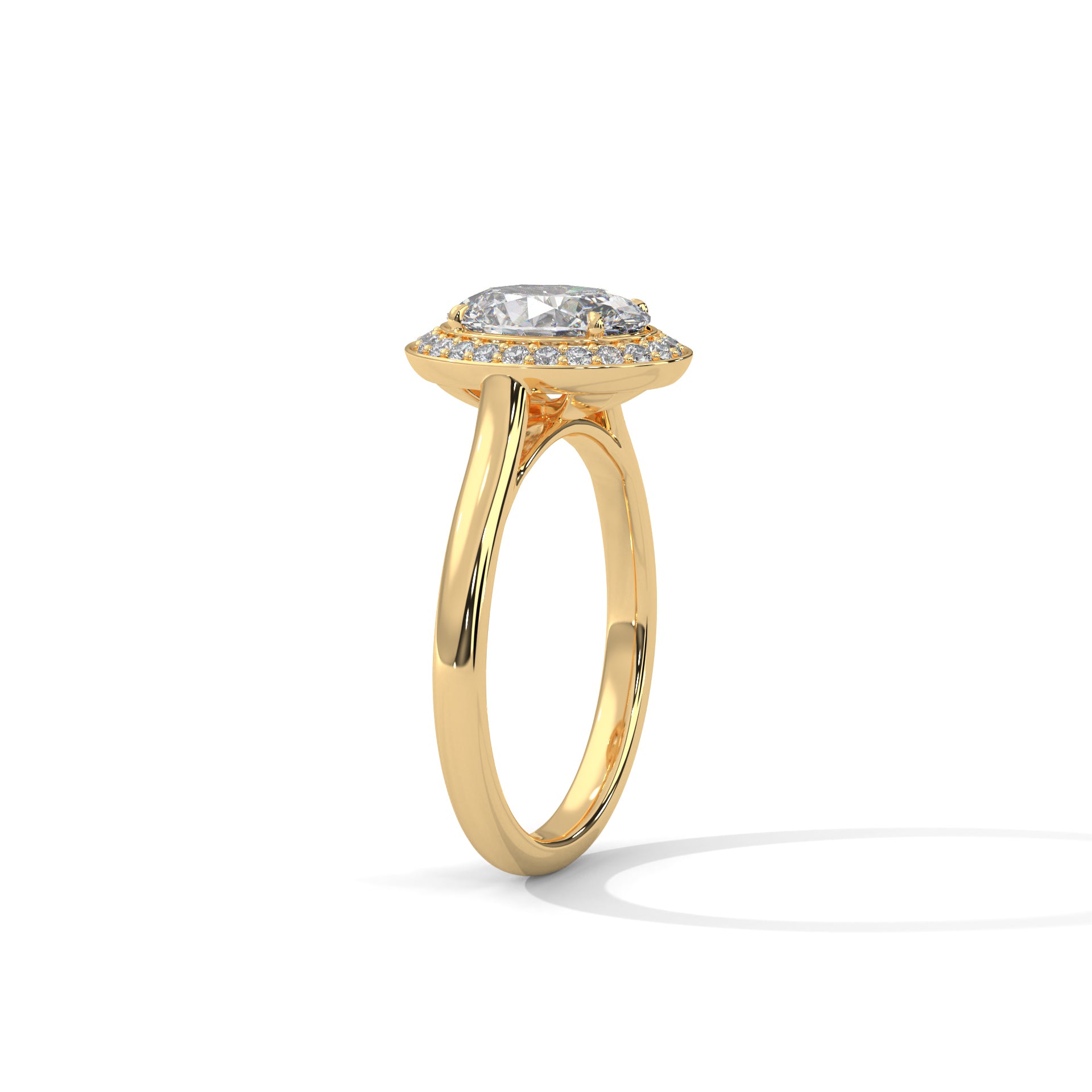 Oval Halo Cathedral Engagement Ring