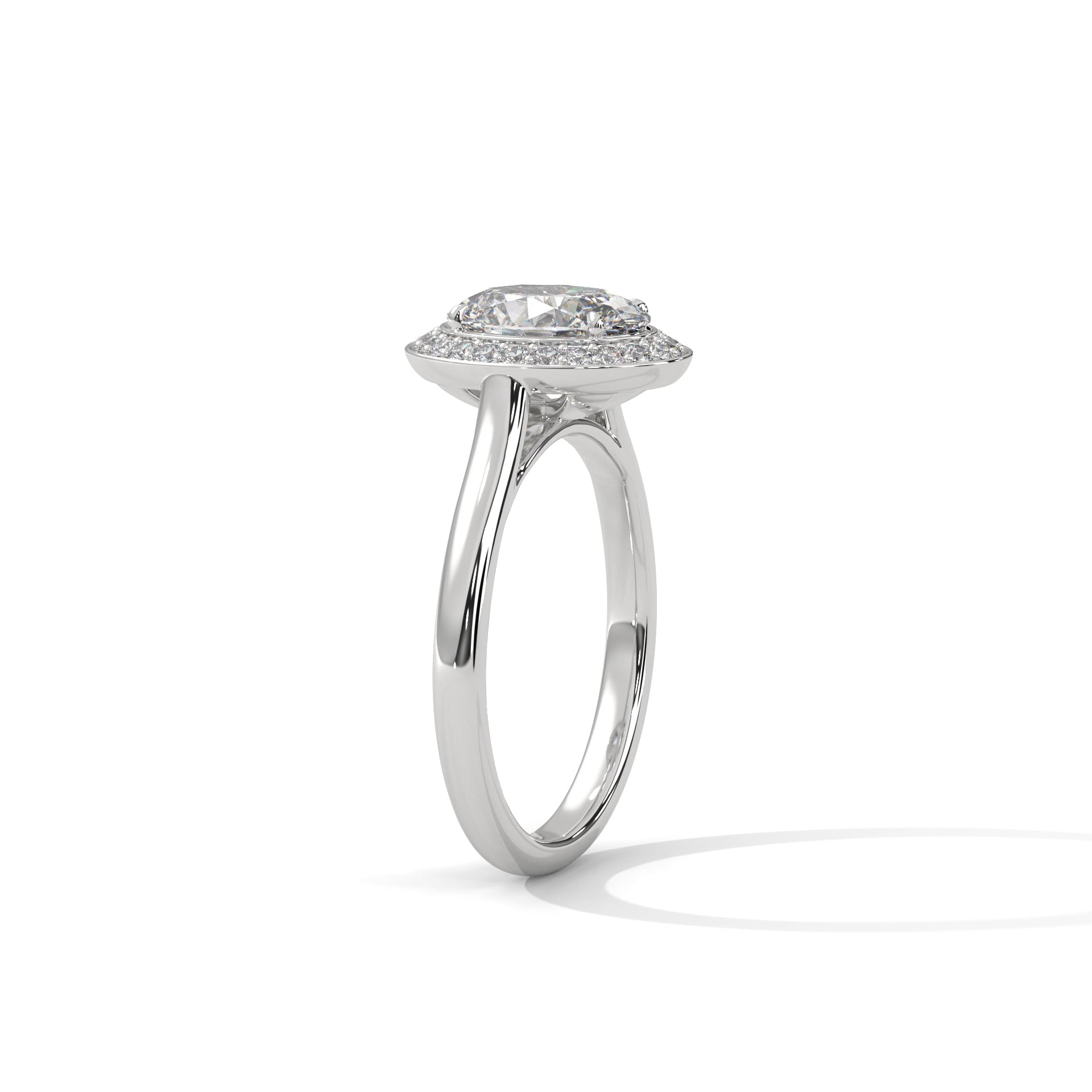 Oval Halo Cathedral Engagement Ring