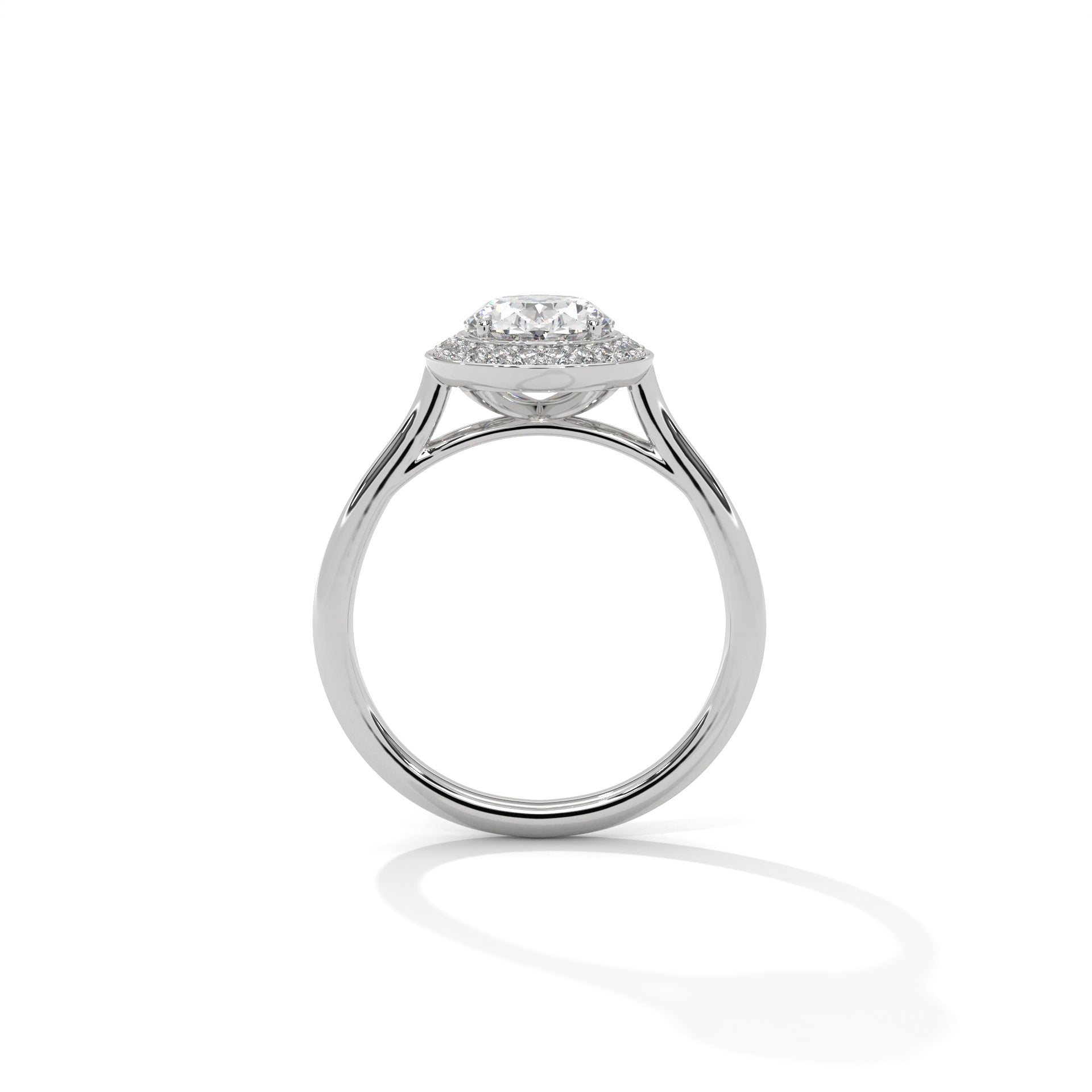 Oval Halo Cathedral Engagement Ring