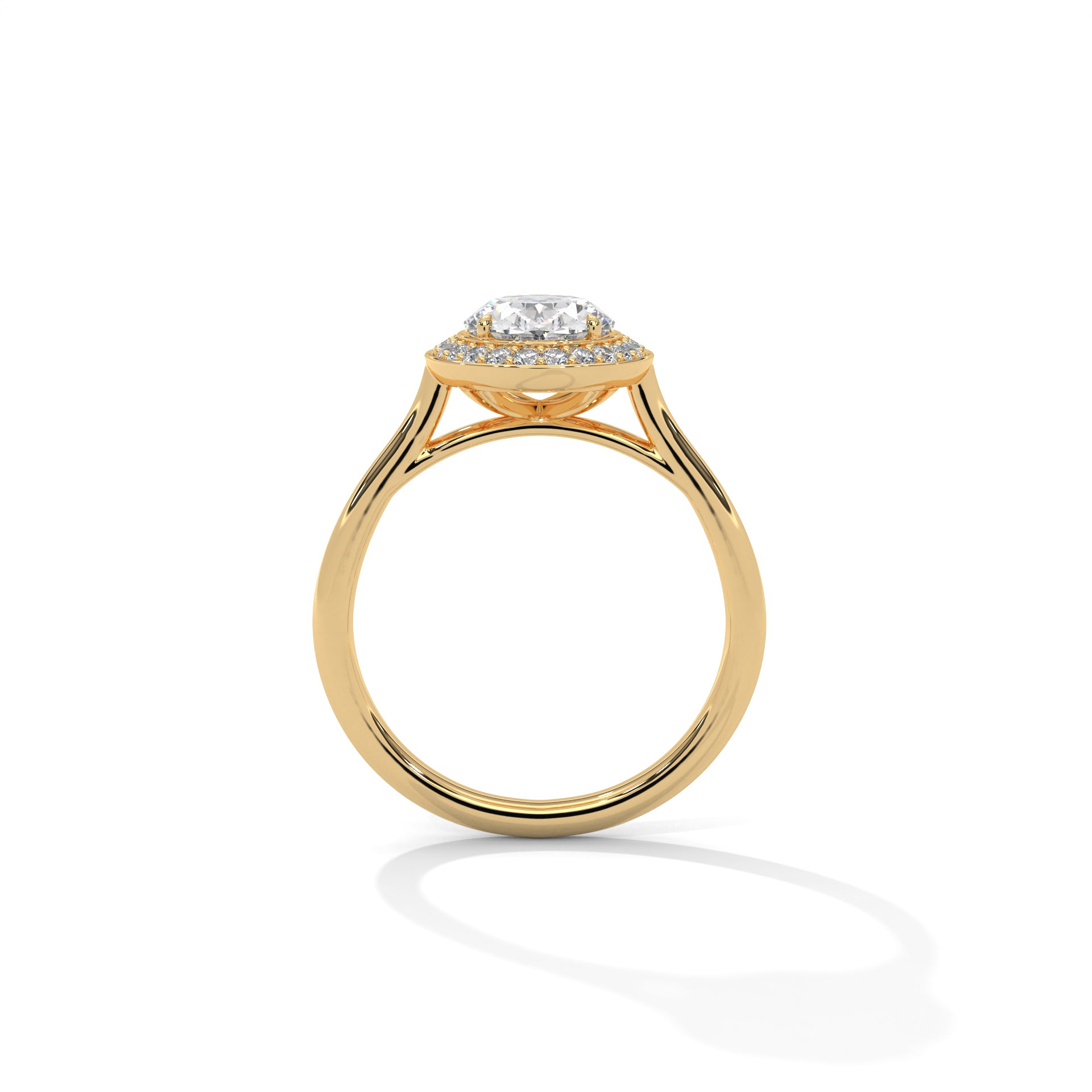 Oval Halo Cathedral Engagement Ring