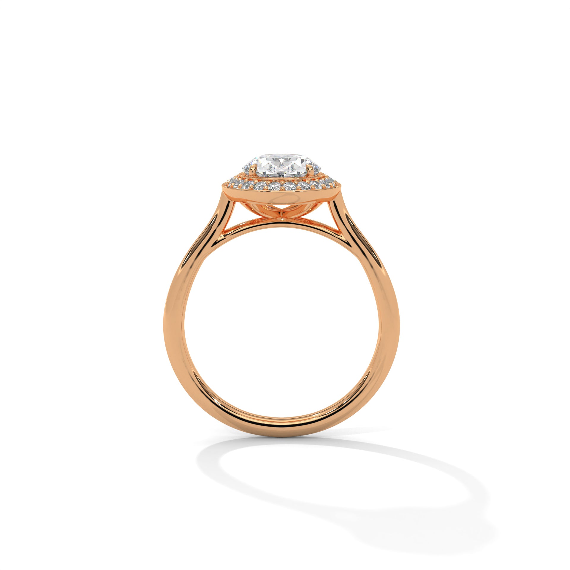 Oval Halo Cathedral Engagement Ring