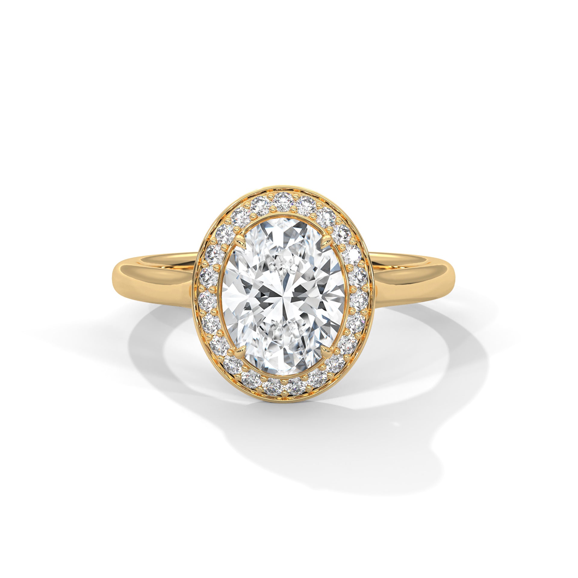 Oval Halo Cathedral Engagement Ring