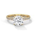 Round Solitaire Hidden Halo Engagement Ring