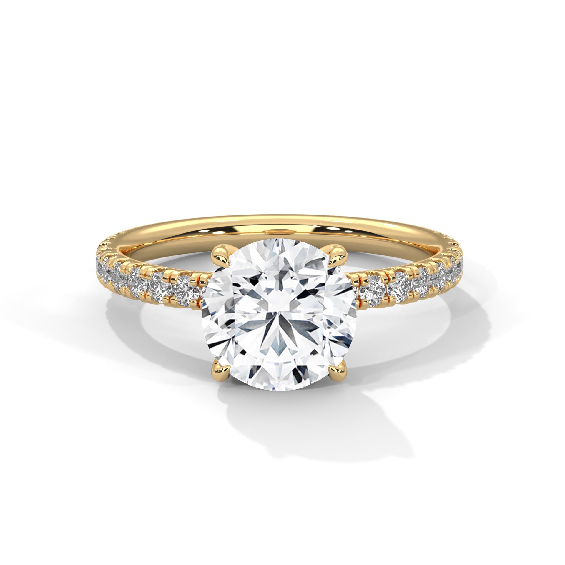 Round Solitaire Hidden Halo Engagement Ring