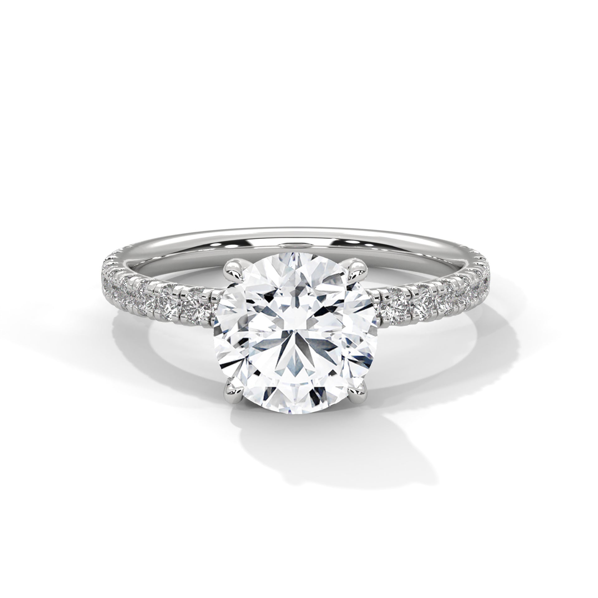 Diamond ring with a white background