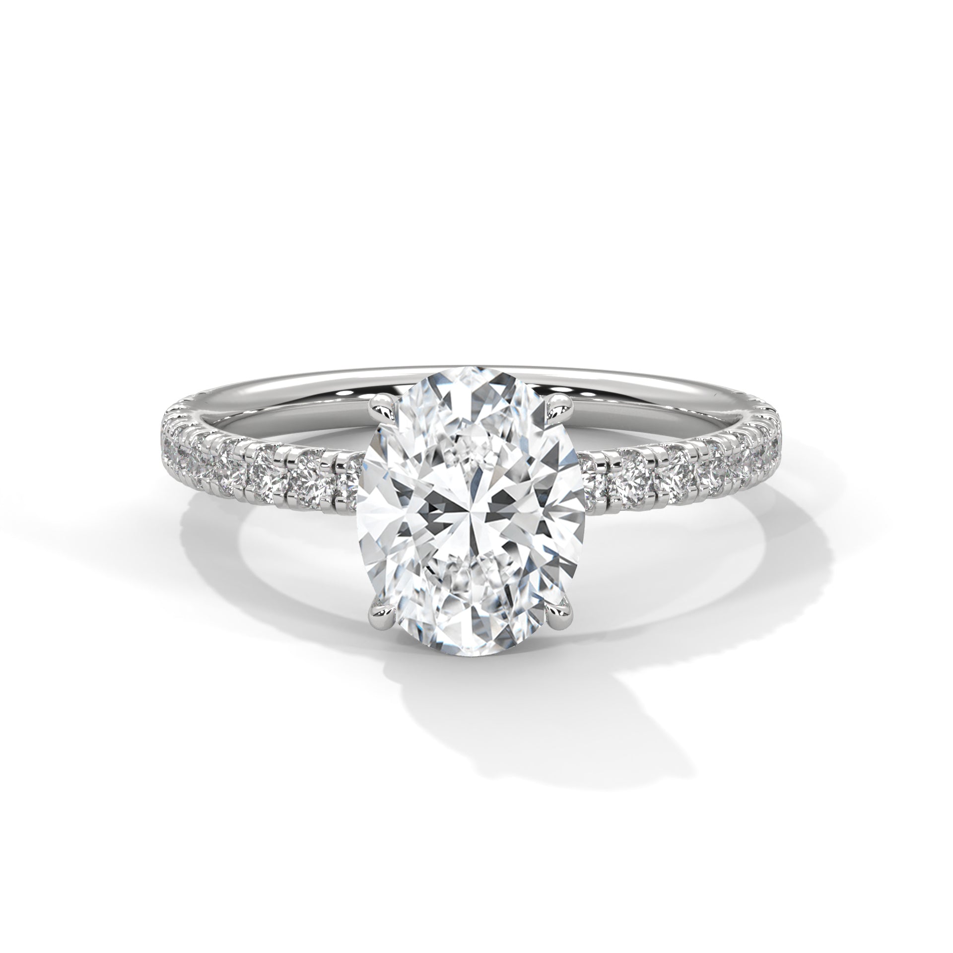 Diamond ring with a white background