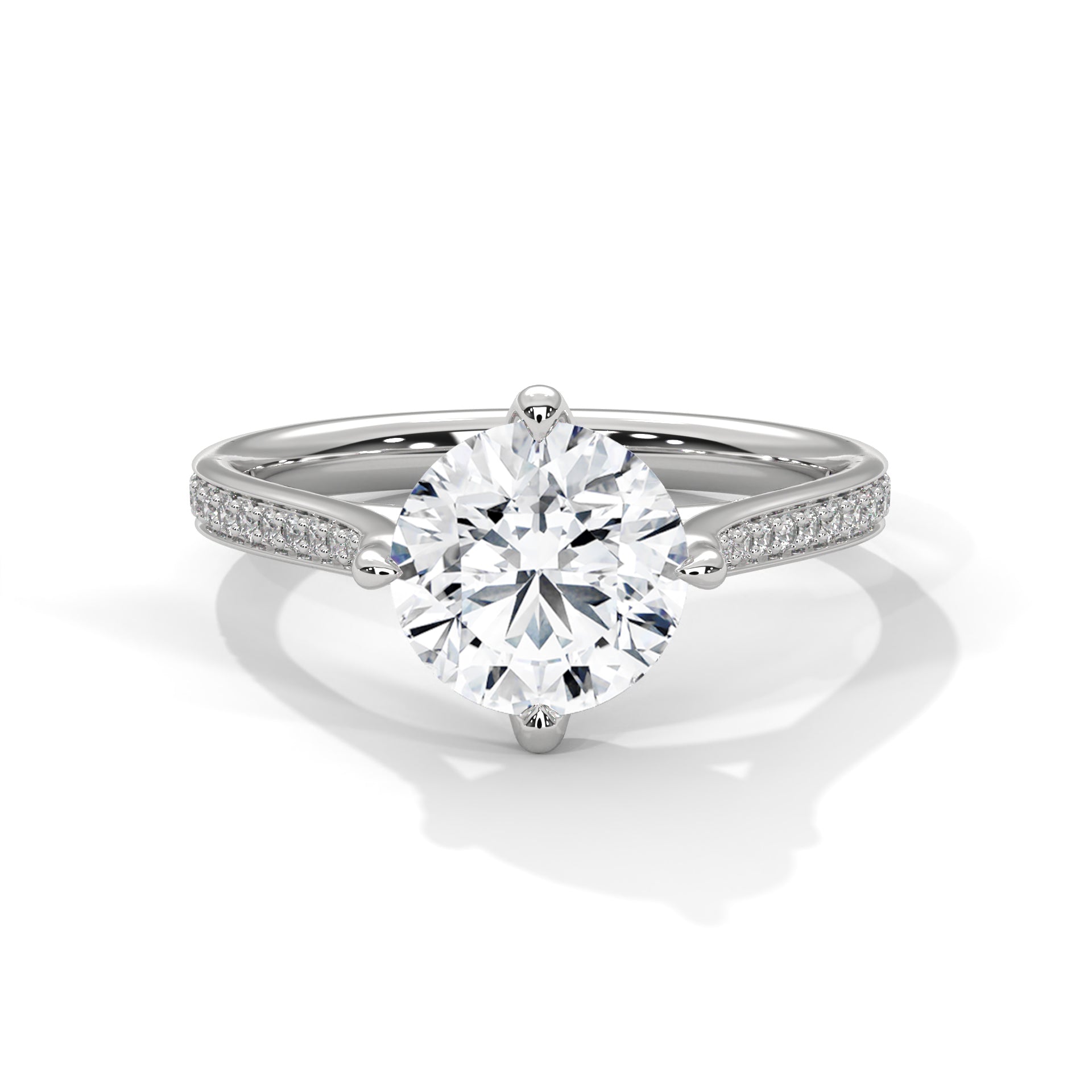 Diamond ring with a white background