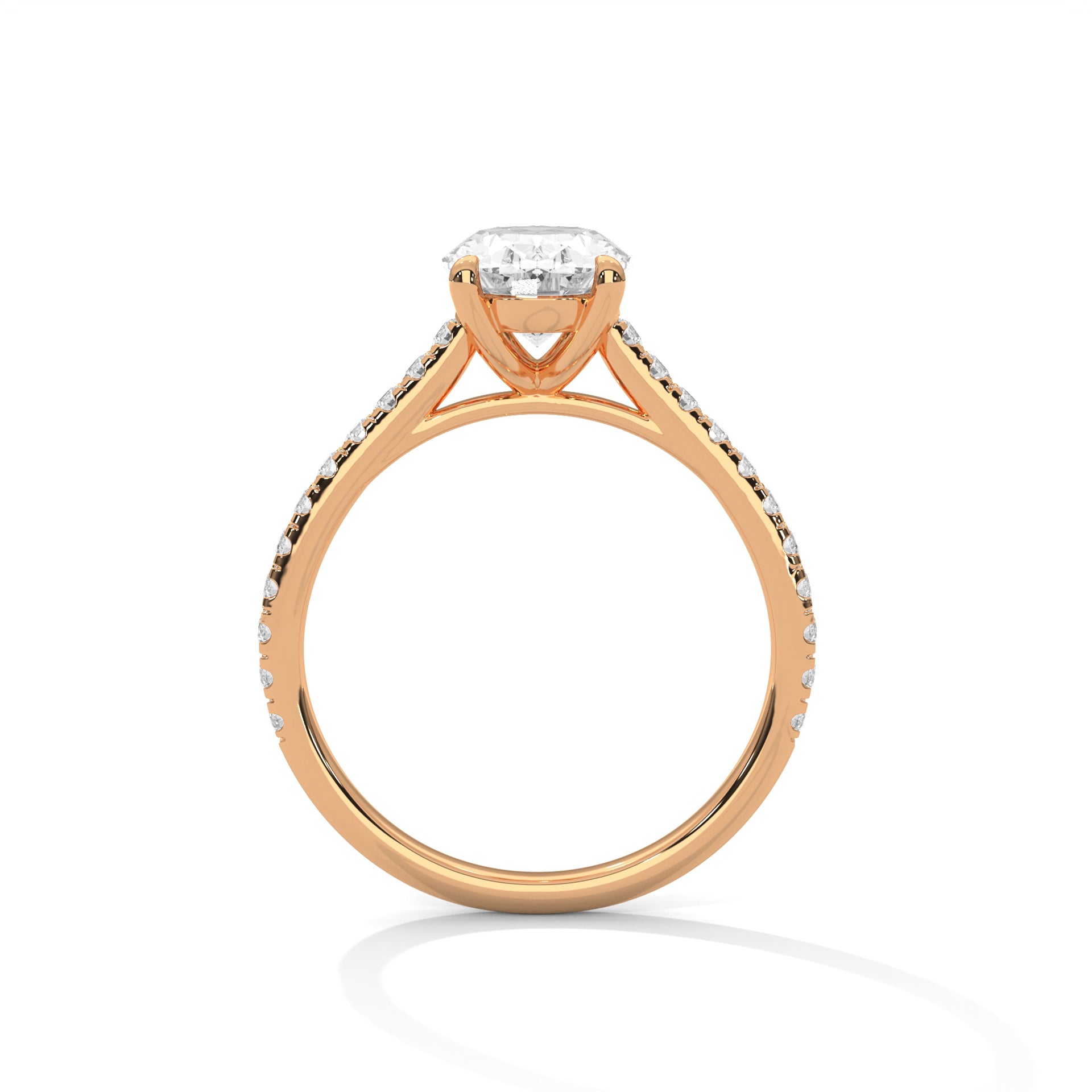 Oval Solitaire Diamond Engagement Ring