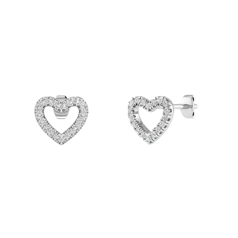 Pave Heart Lab Diamond Earrings