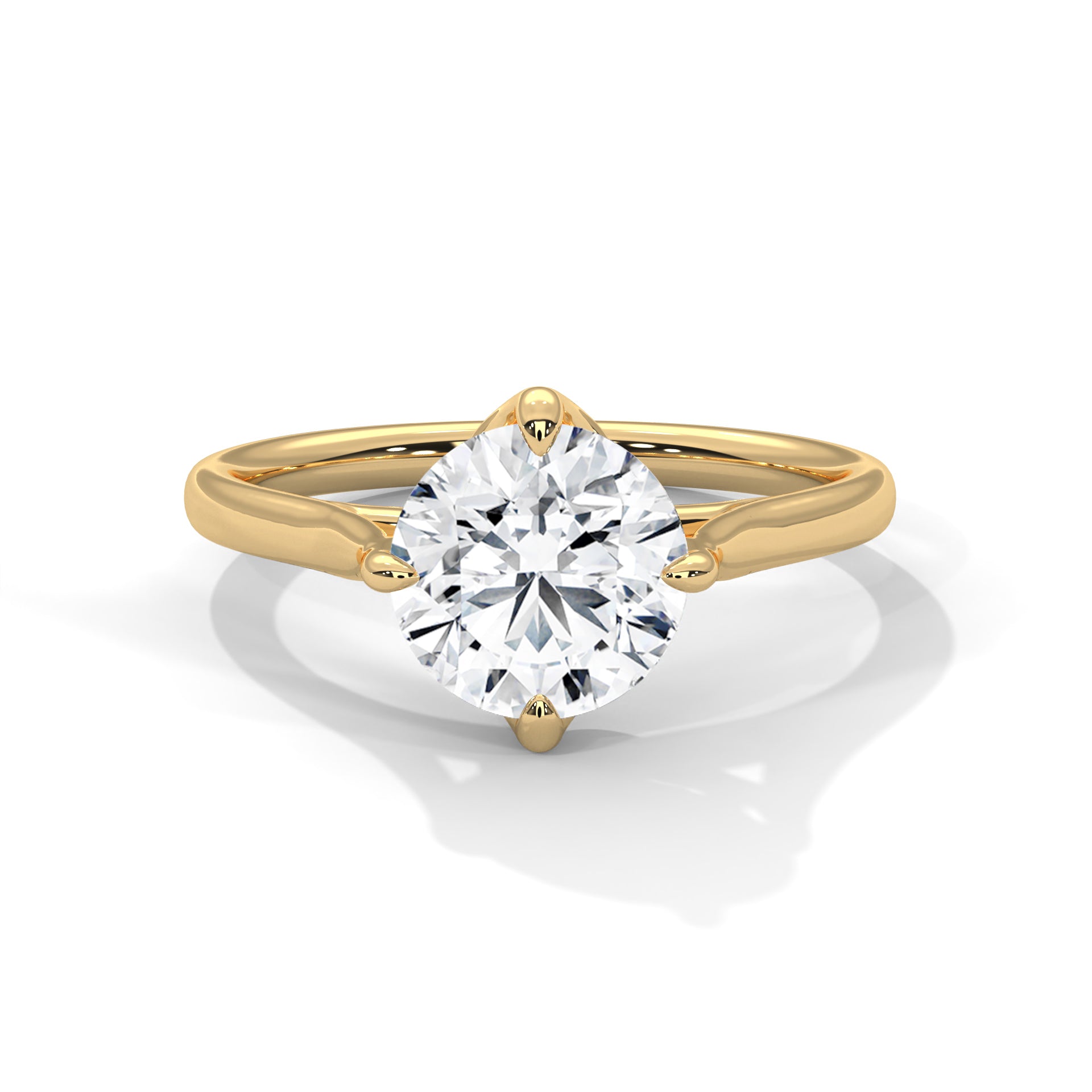 Round Brilliant Solitaire Crossover Engagement Ring