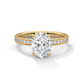 Oval Solitaire Hidden Halo Engagement Ring