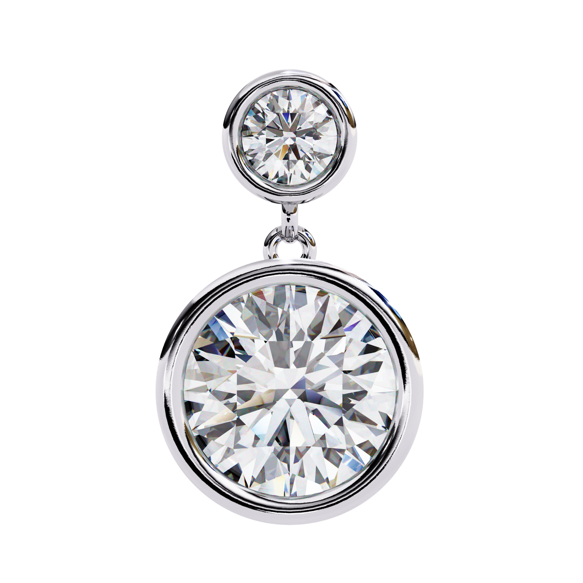 Diamond earring on a white background