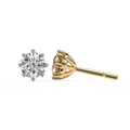 Round Lab Grown Diamond Crown Setting Stud Earrings 2.57 CT