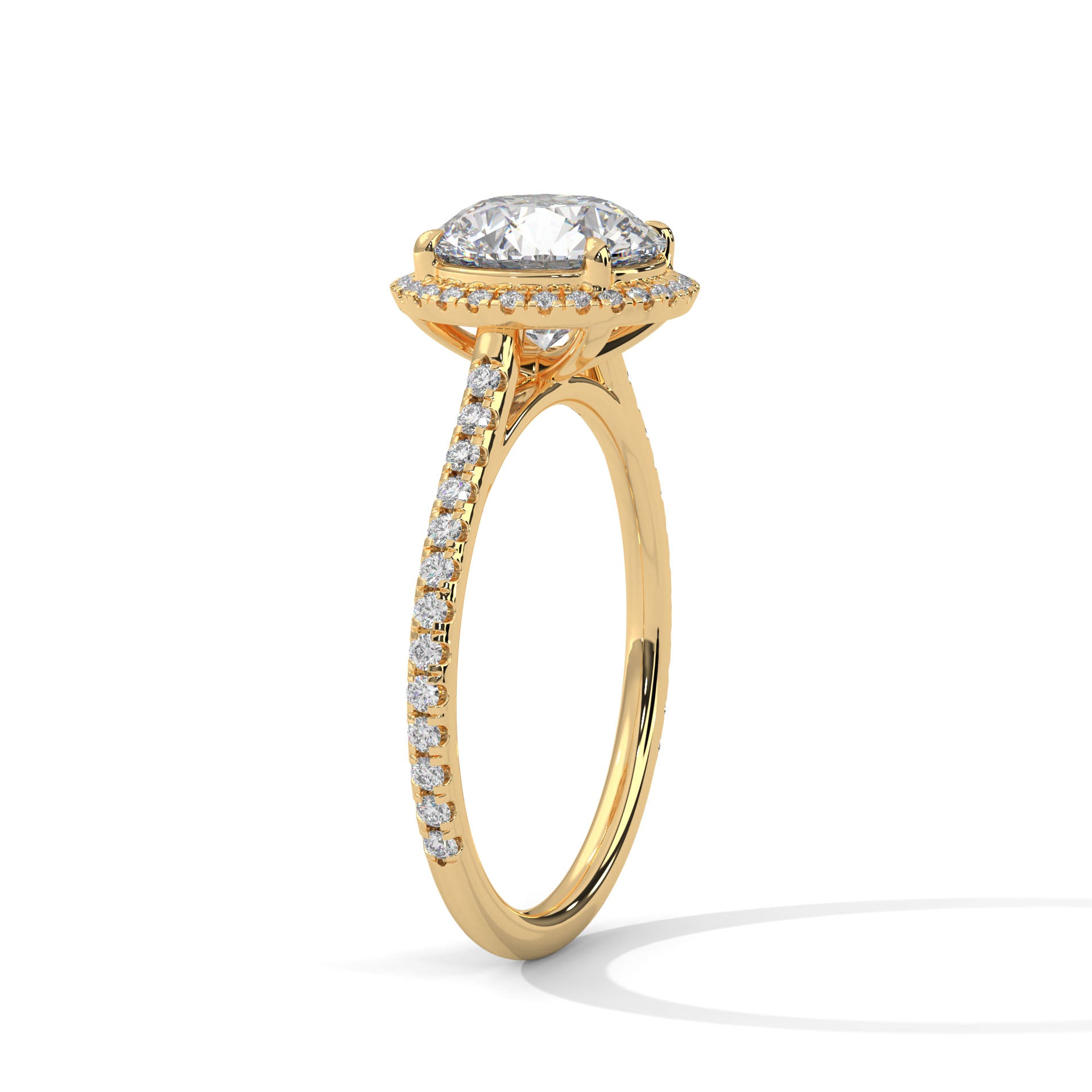 Round Halo Engagement Ring