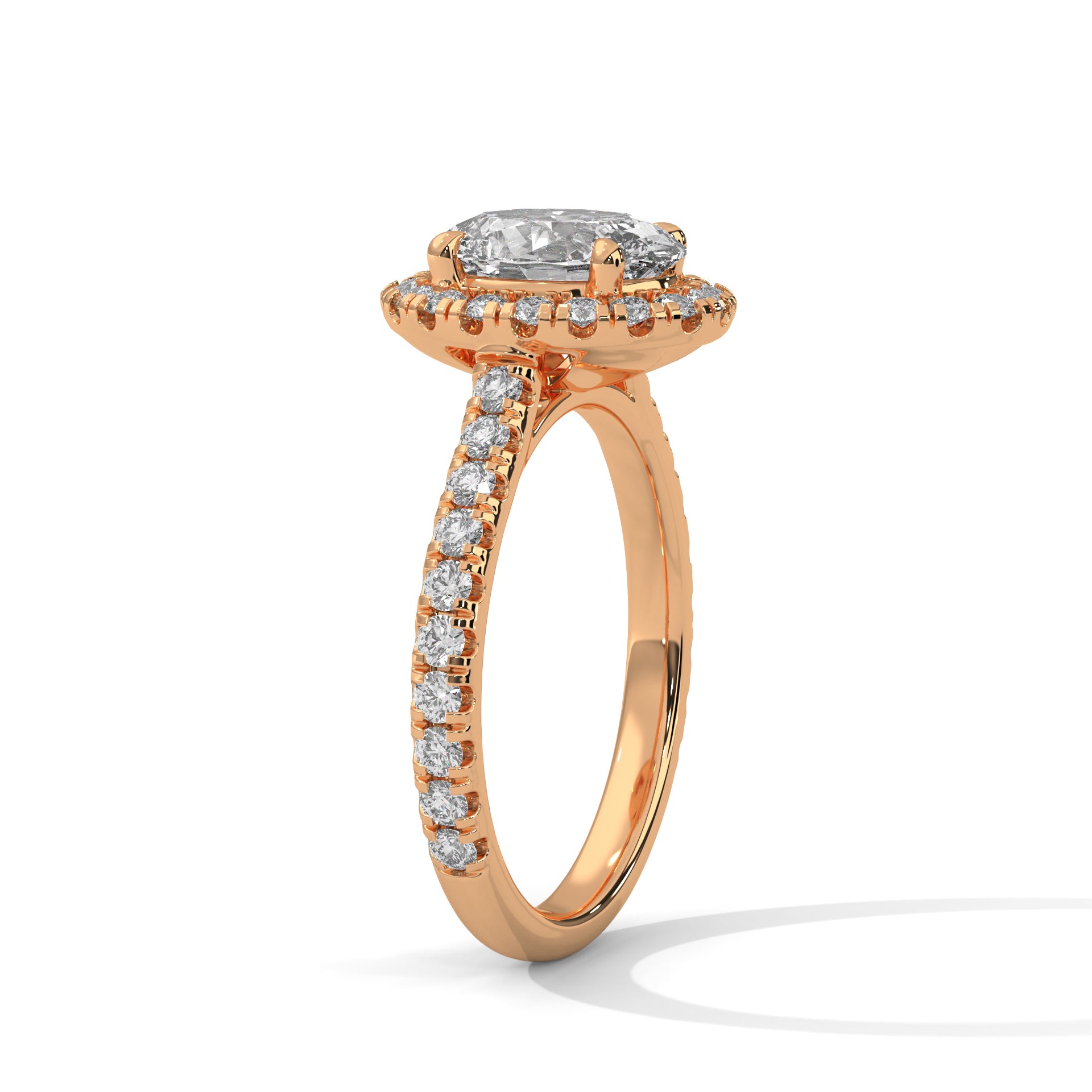 Oval Halo Cathedral Engagement Ring