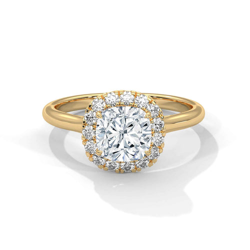 Cushion Cut Lab-Grown Diamond Halo Engagement Ring