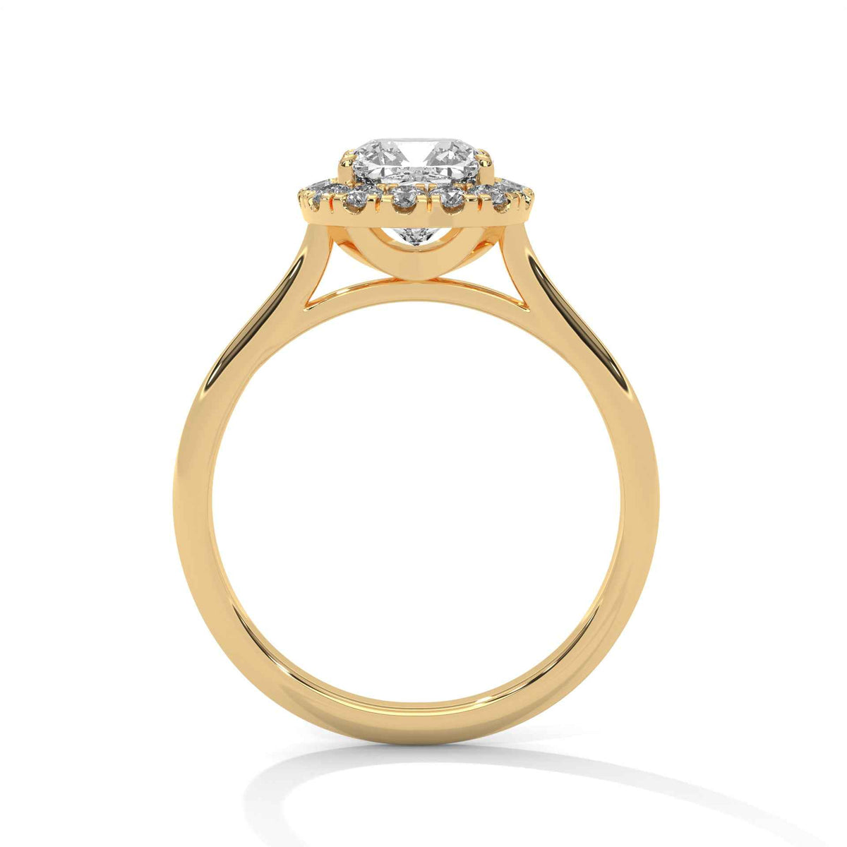 Cushion Cut Lab-Grown Diamond Halo Engagement Ring