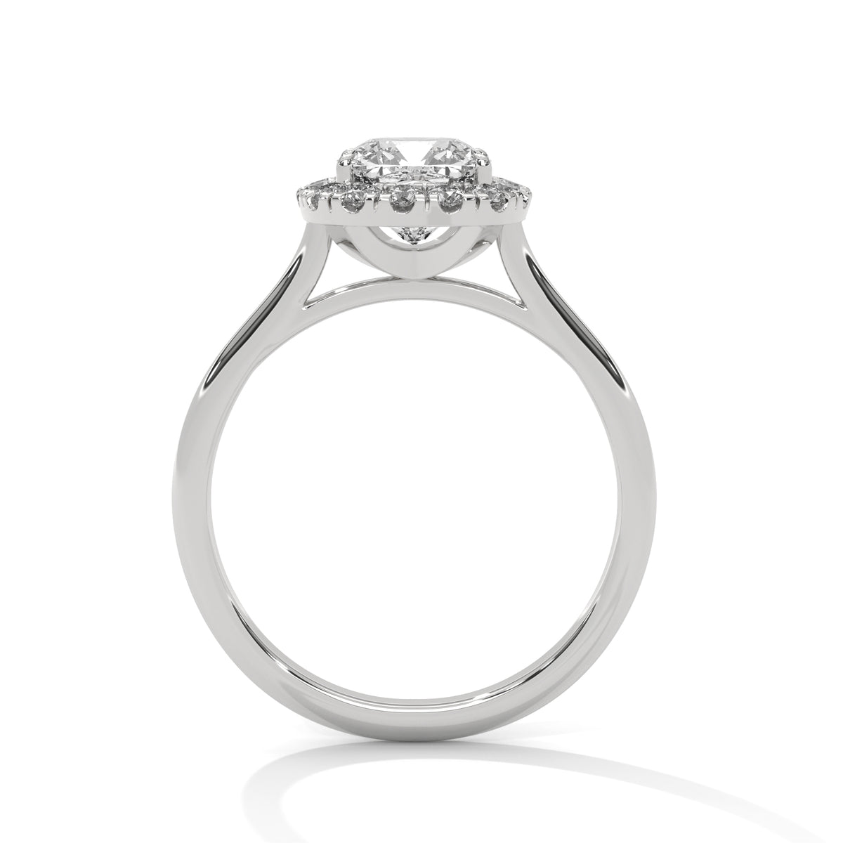 Cushion Cut Lab-Grown Diamond Halo Engagement Ring