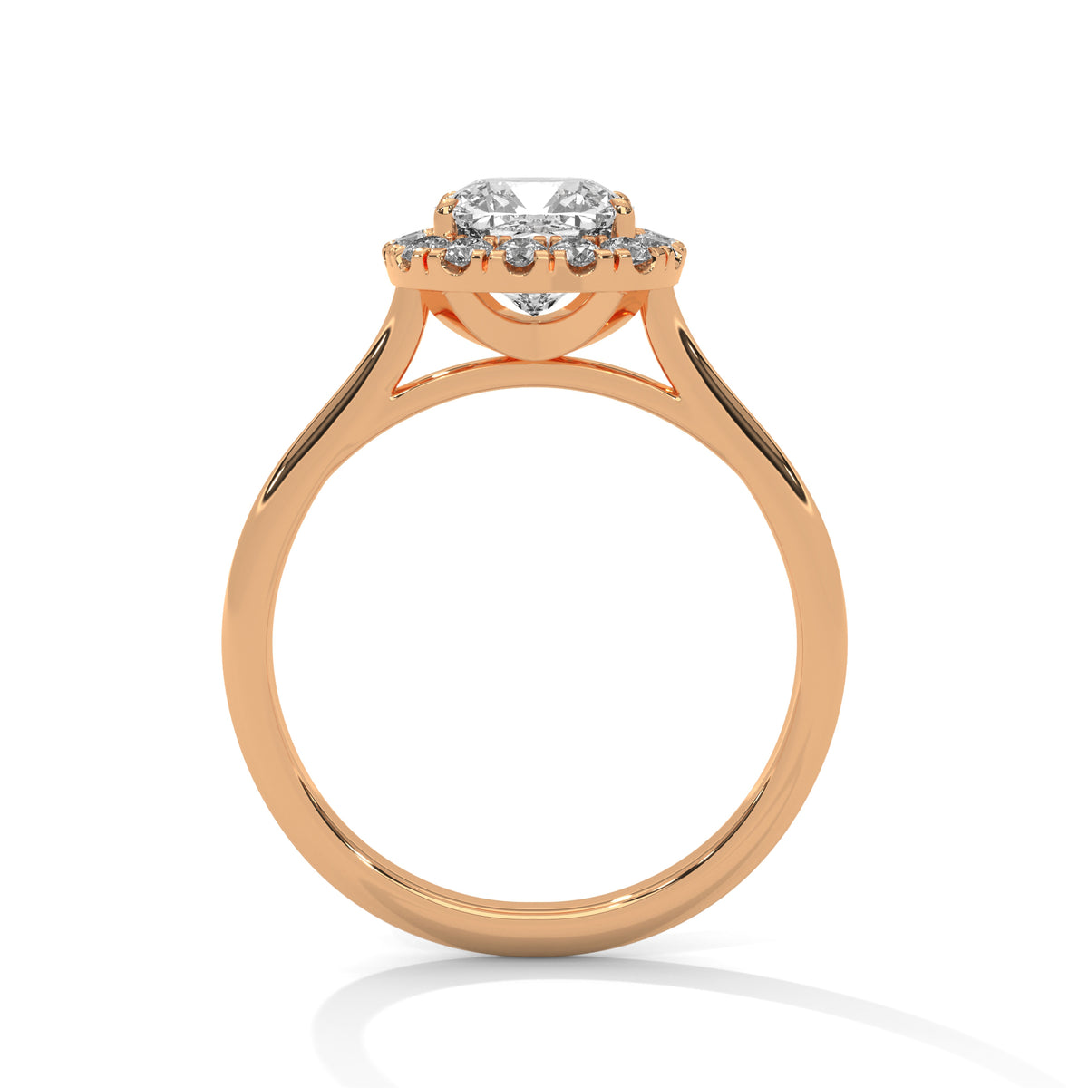 Cushion Cut Lab-Grown Diamond Halo Engagement Ring