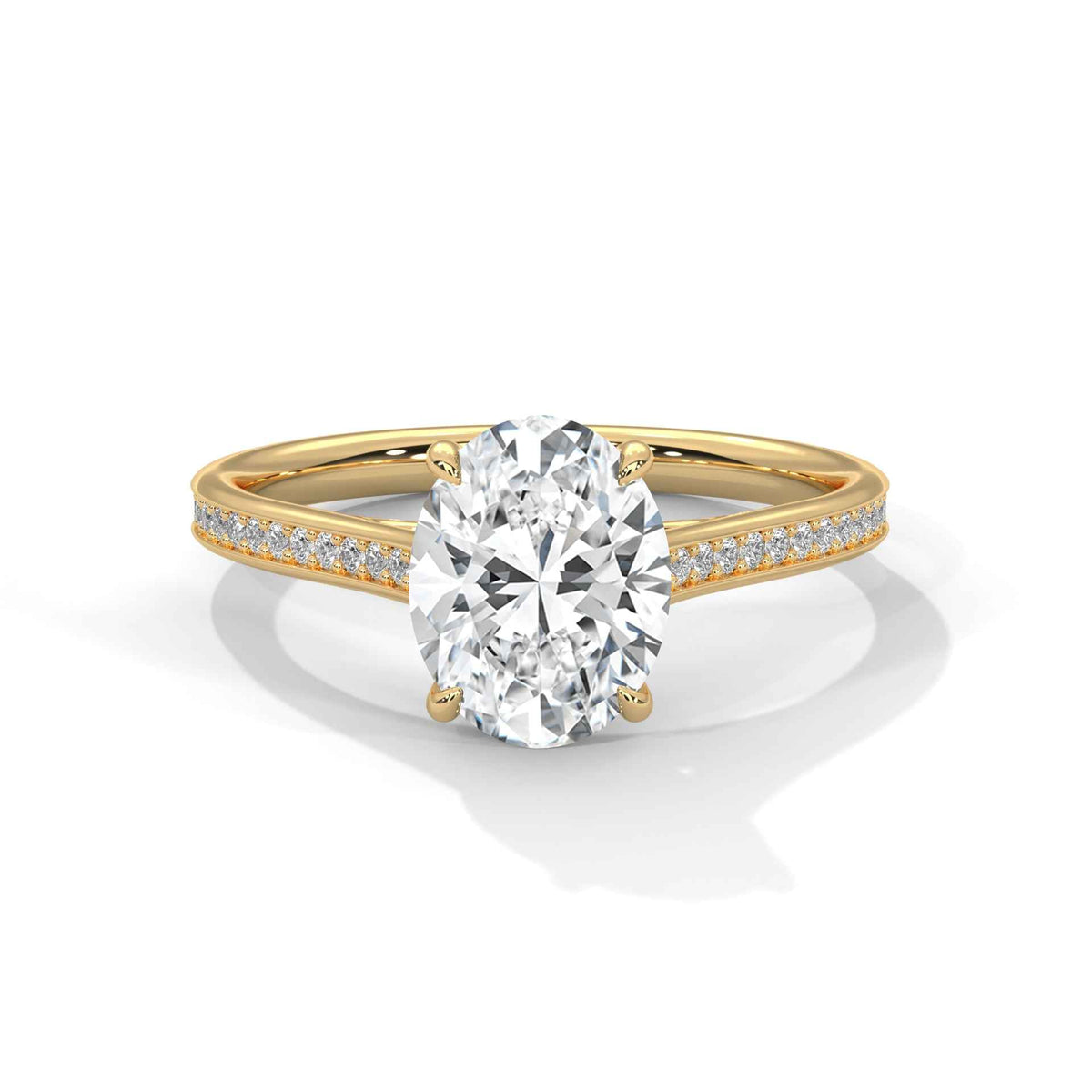 Oval Cut Lab-Grown Diamond Micro-Pavé Engagement Ring