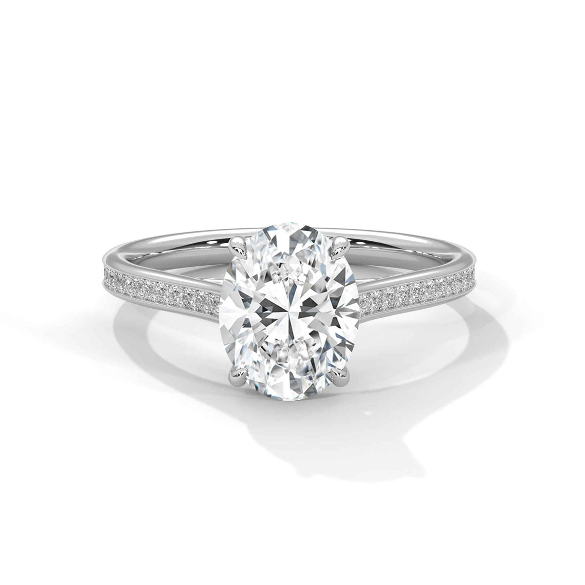Oval Cut Lab-Grown Diamond Micro-Pavé Engagement Ring