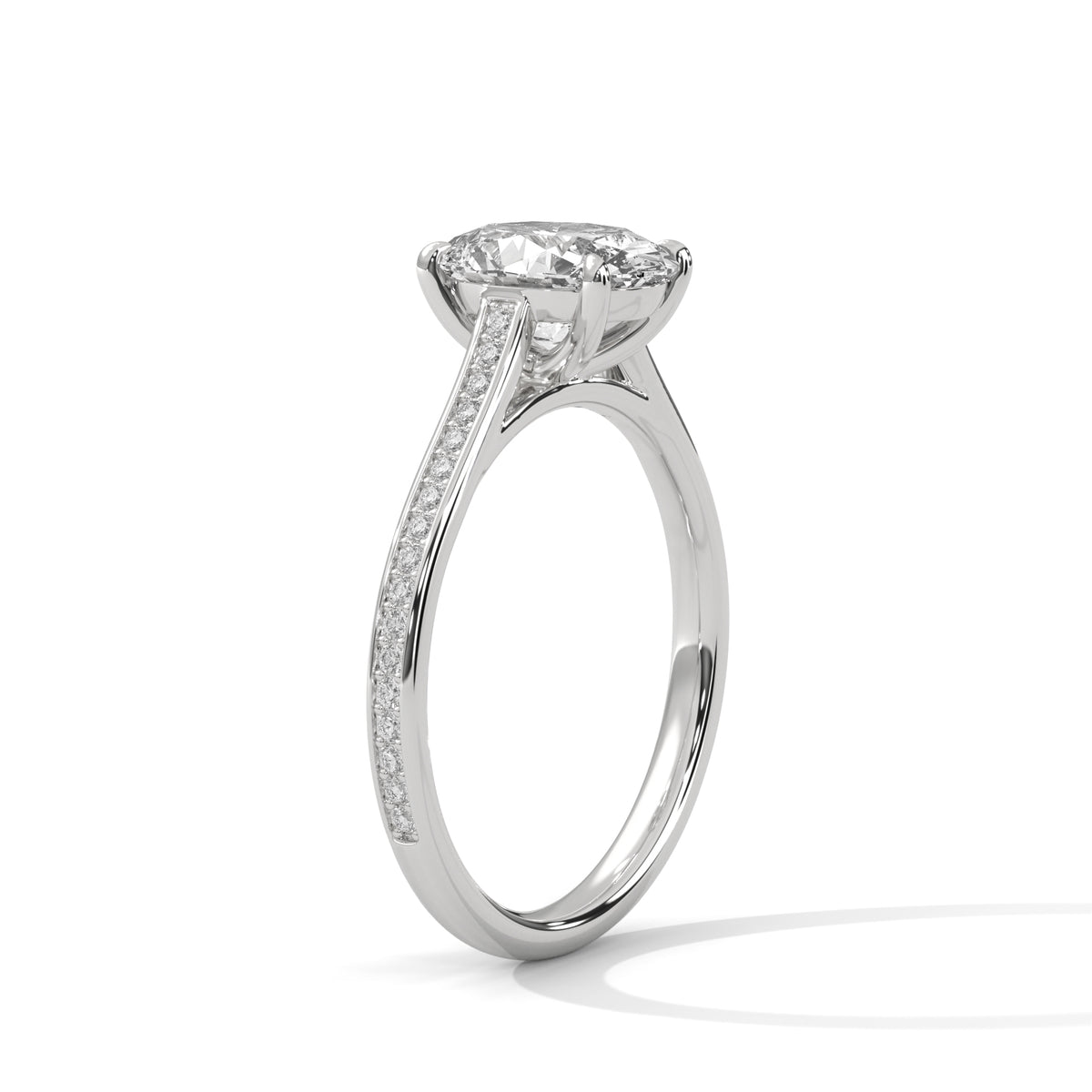 Diamond ring with a white background