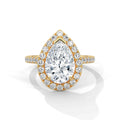 Pear Cut Lab Grown Diamond Halo Micro-Pavé Engagement Ring 3.73 CT