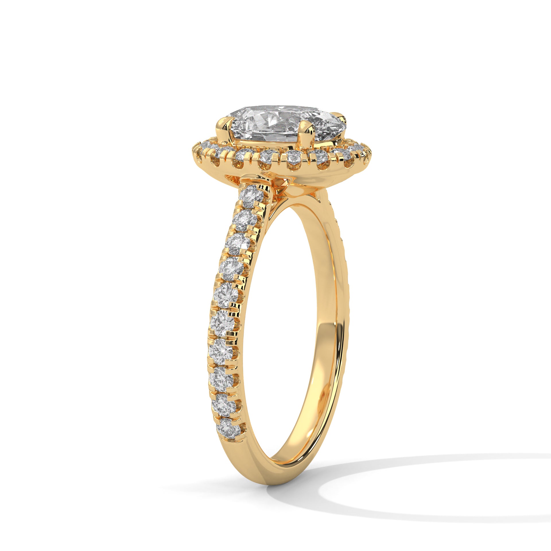 Oval Halo Cathedral Engagement Ring