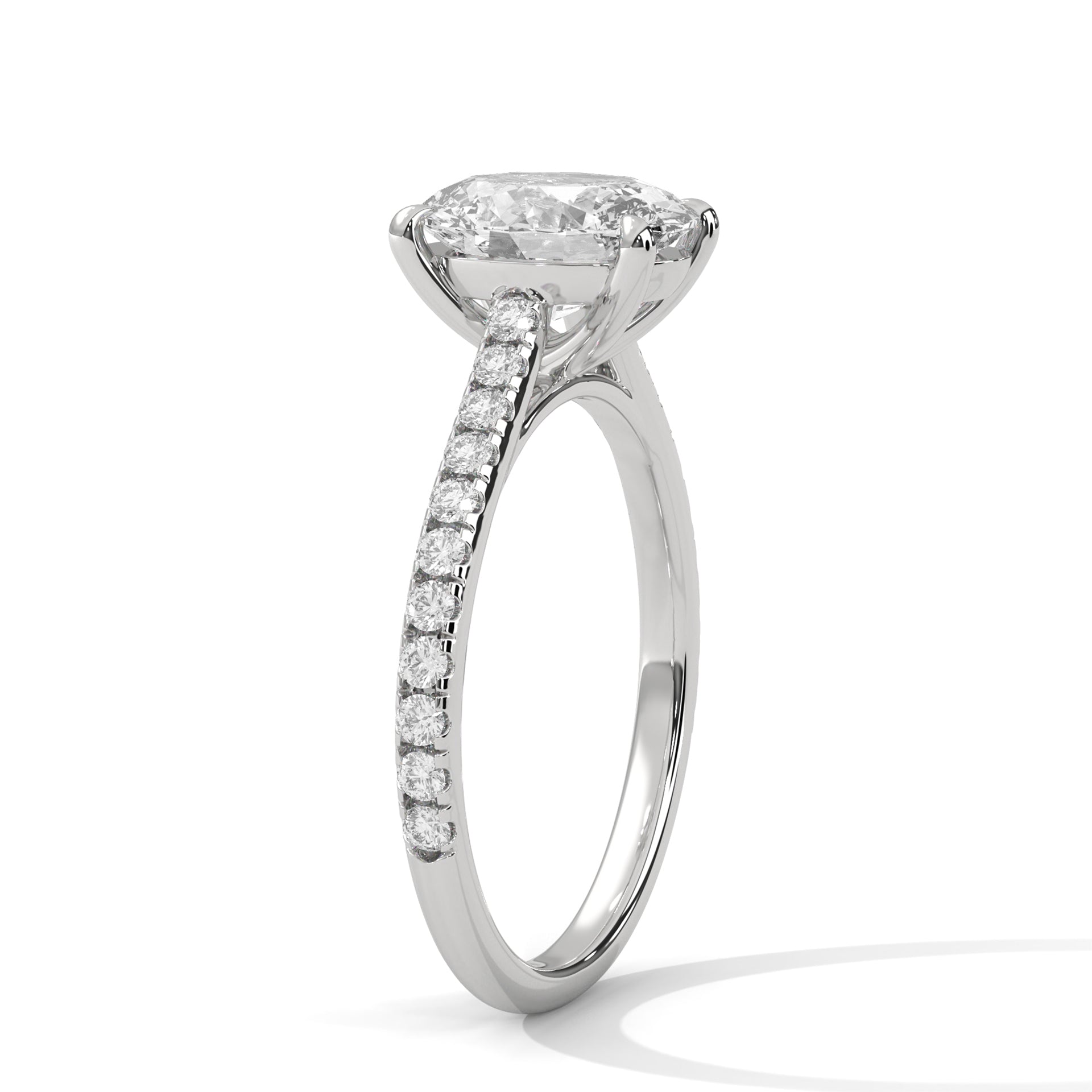 Oval Solitaire Diamond Engagement Ring