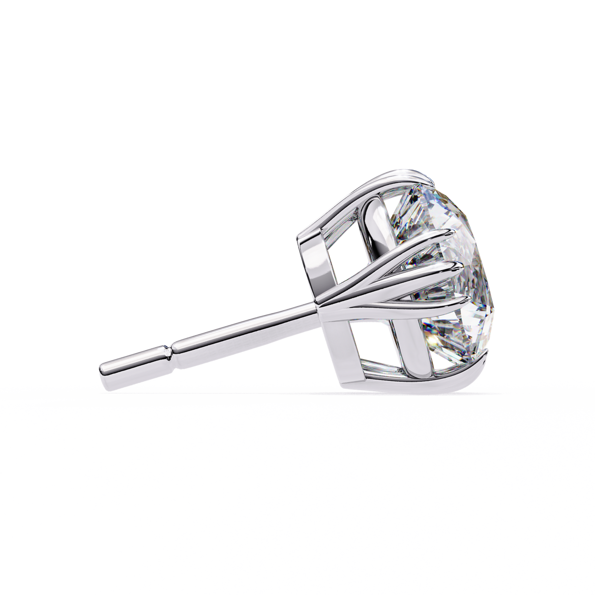 Diamond earring on a white background