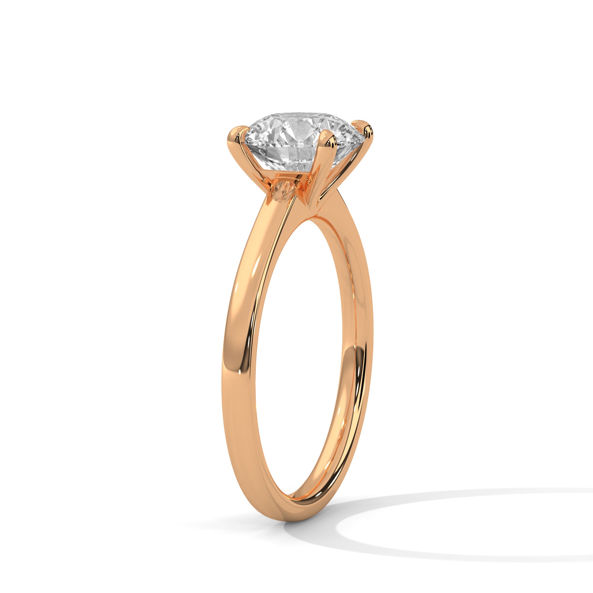 Round Lab Grown Diamond Solitaire Engagement Ring
