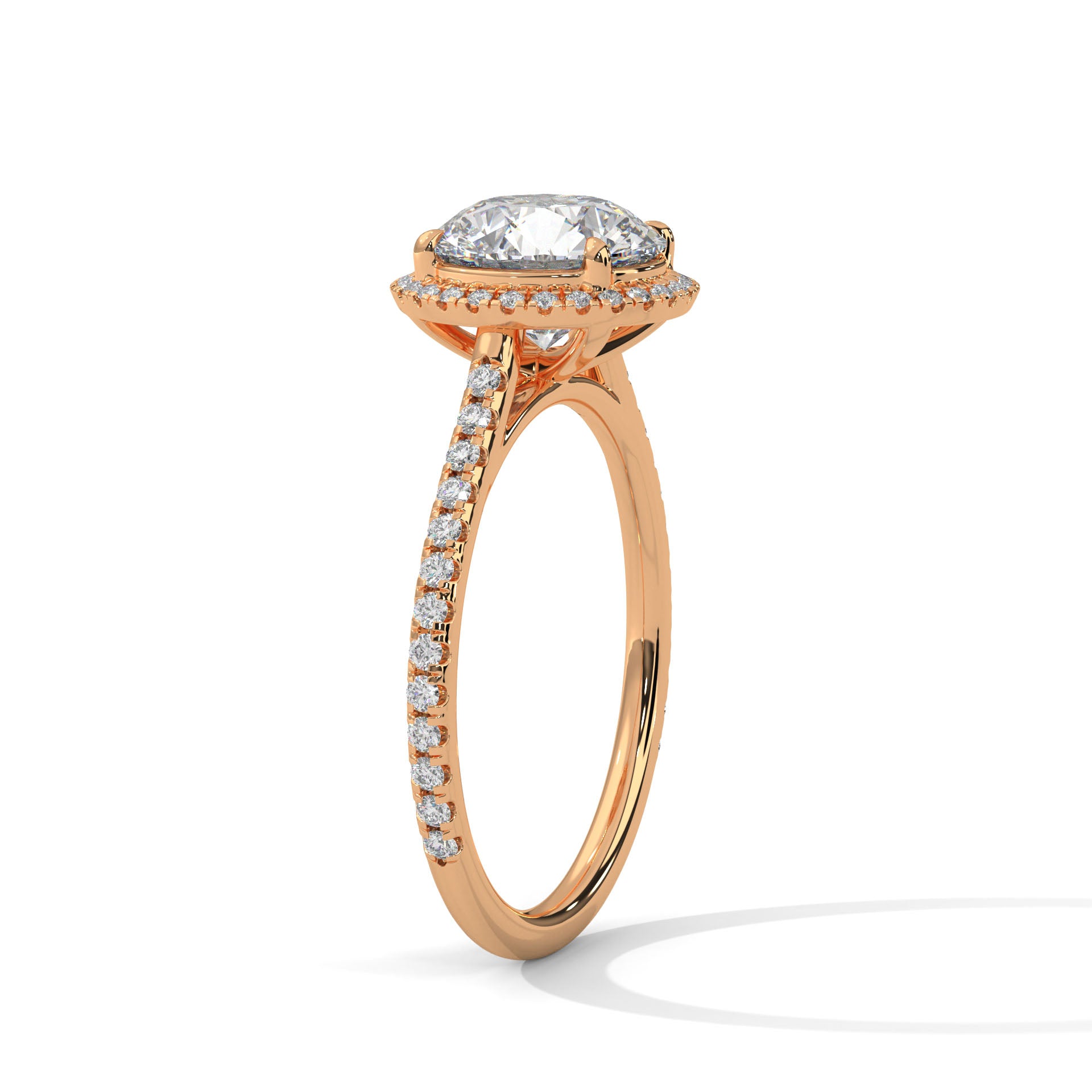 Round Halo Engagement Ring