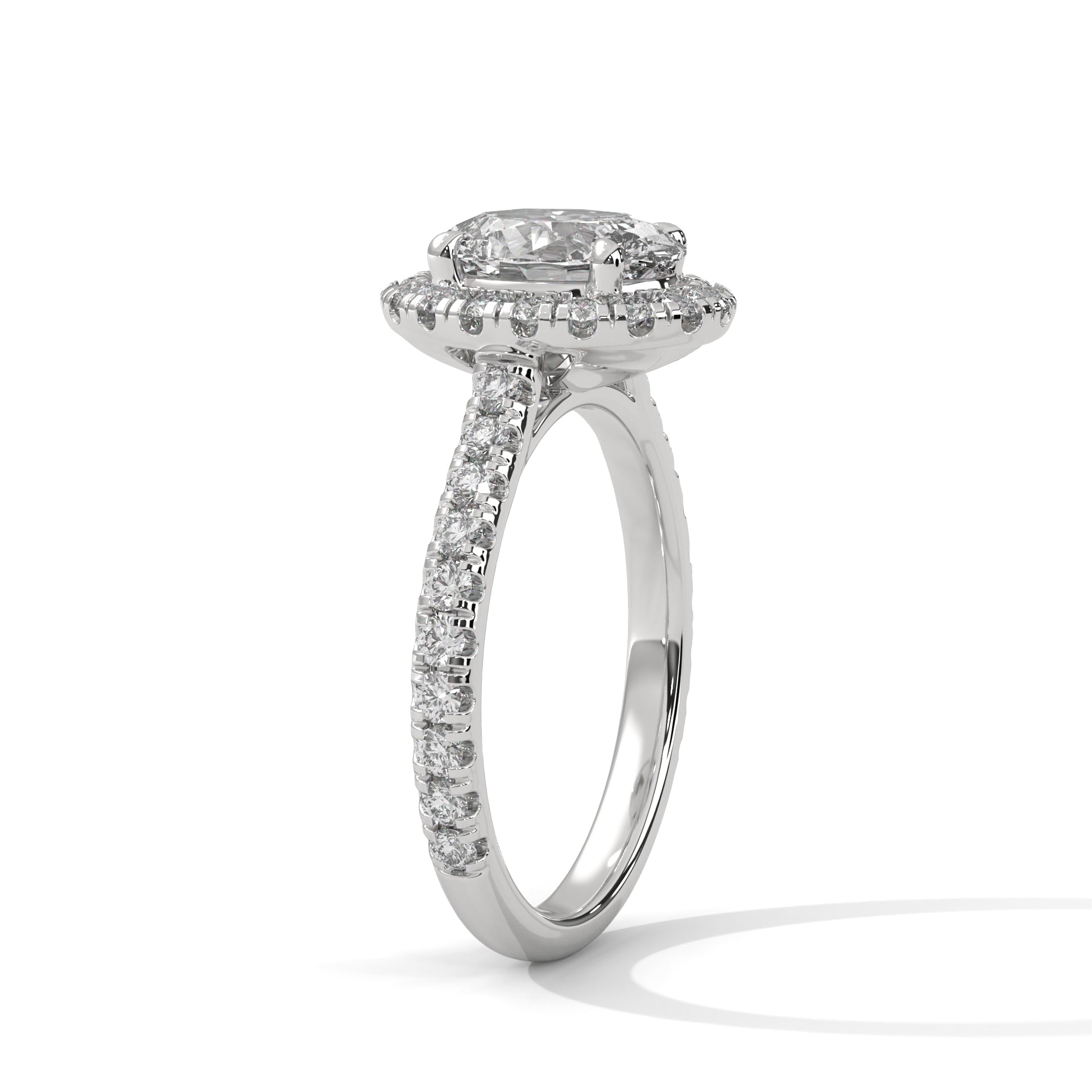 Oval Halo Cathedral Engagement Ring