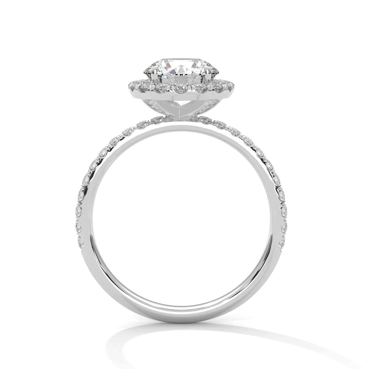 Diamond ring with a white background