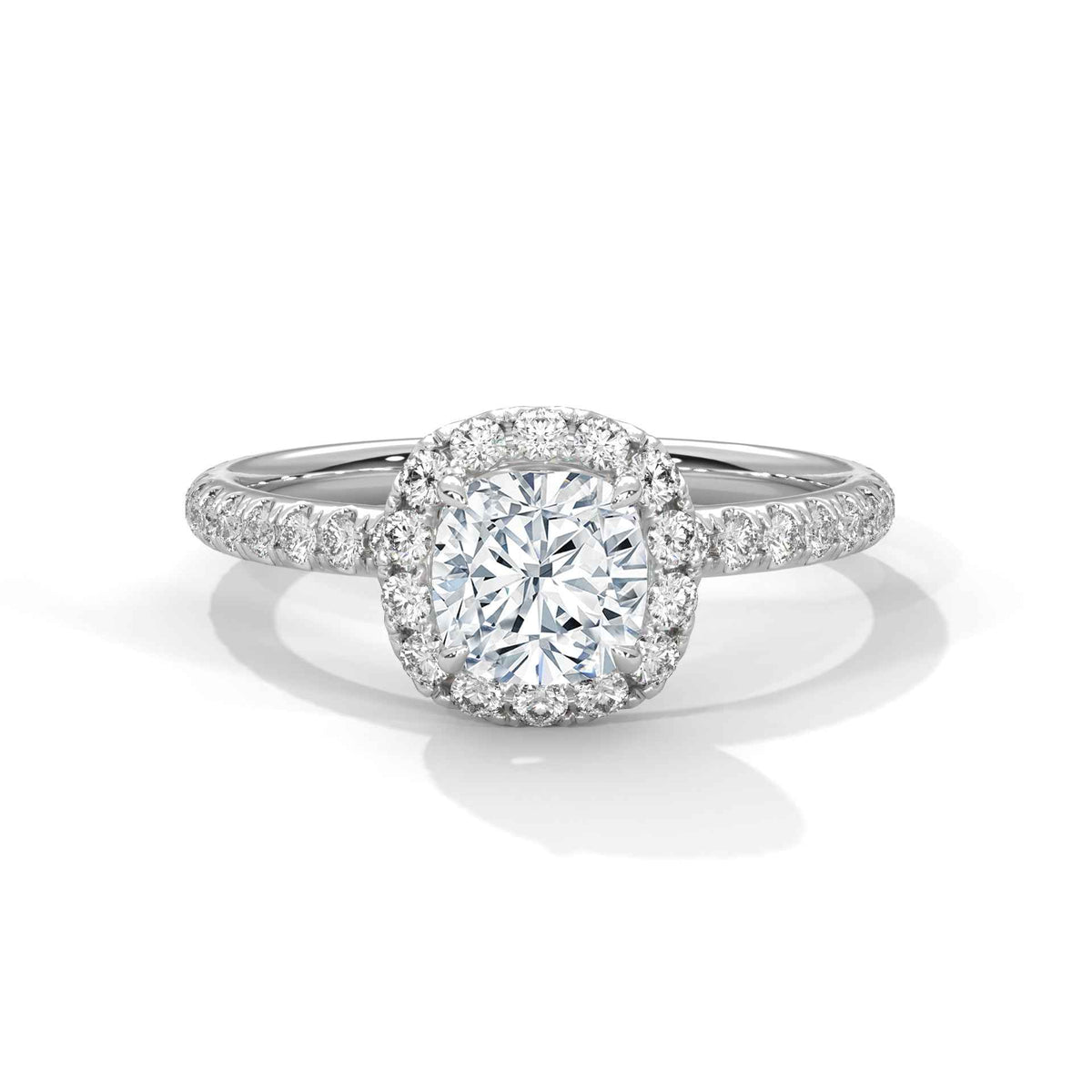 Diamond ring with a white background