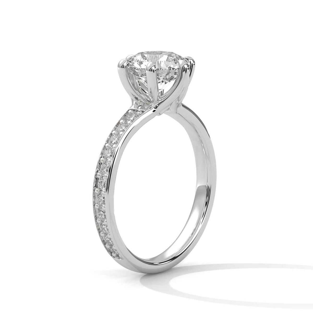 Diamond ring with a white background